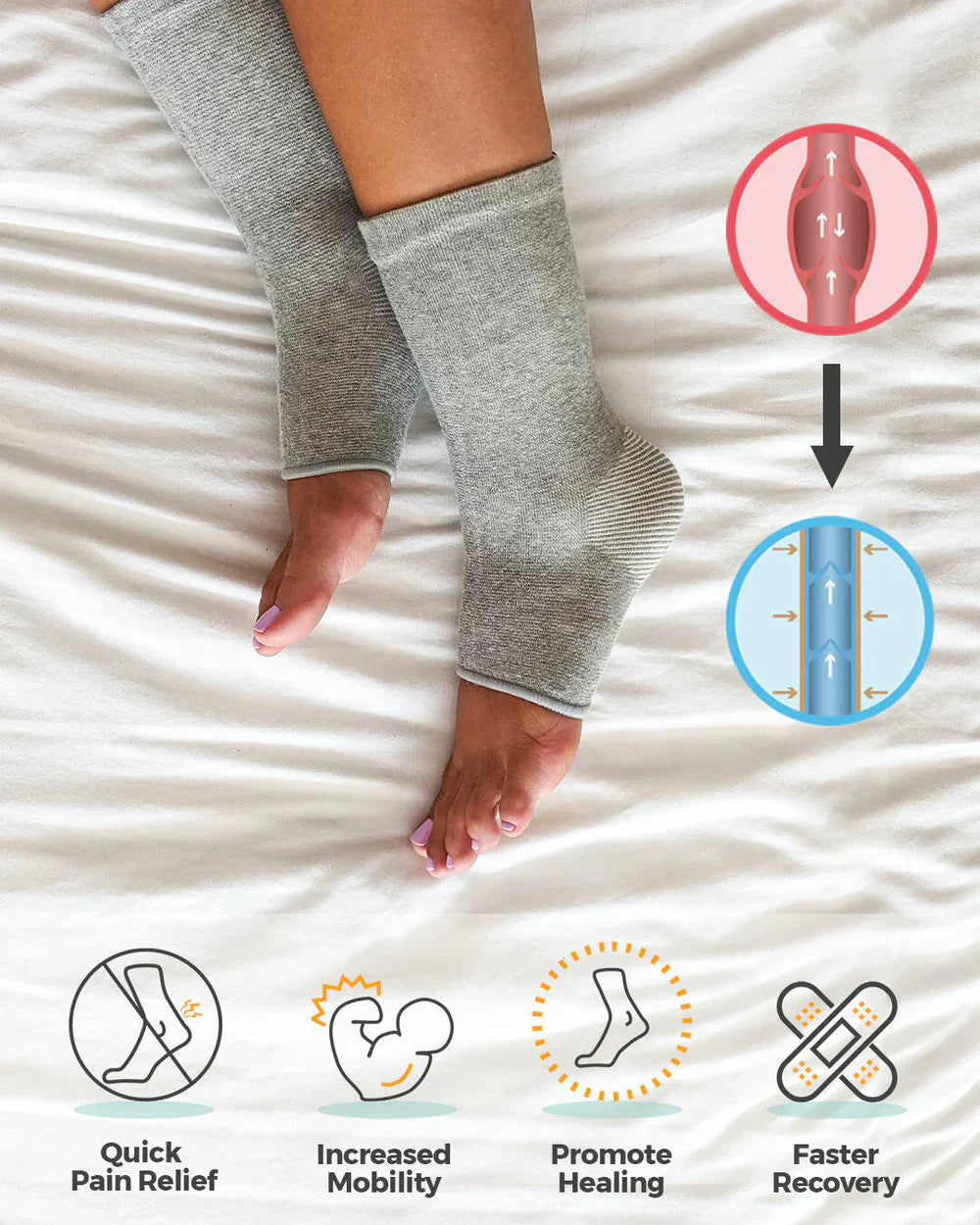 OneCompress™ Foot Sleeves in Black – Natural Pain Relief